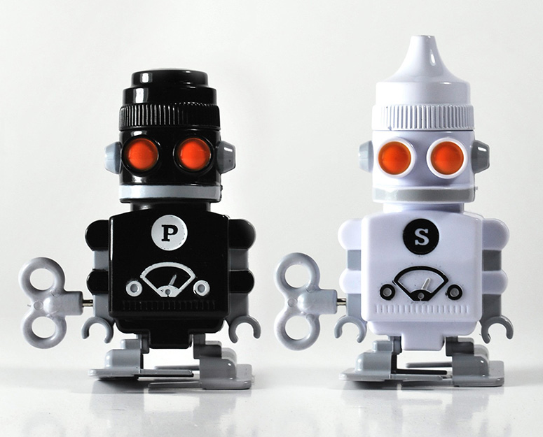 Wind-Up Salt And Pepper Robots