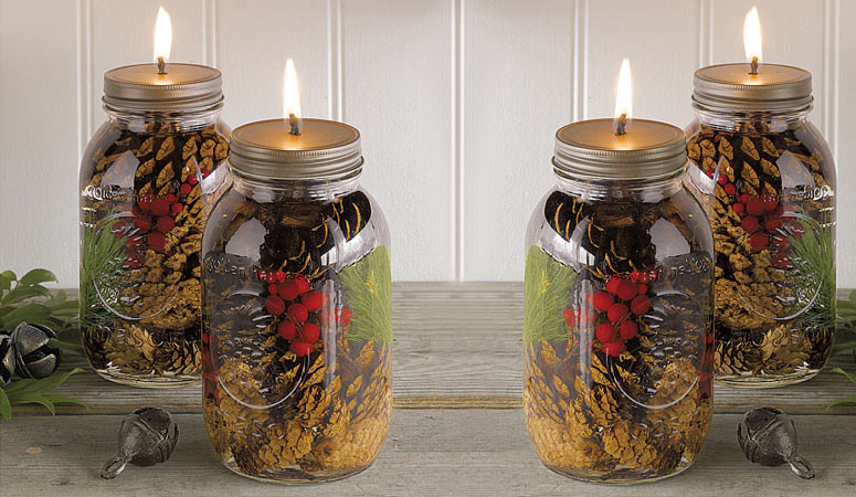 Winter Forest Mason Jar Oil Candles