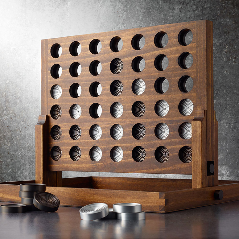 Wood and Aluminum Connect Four Game